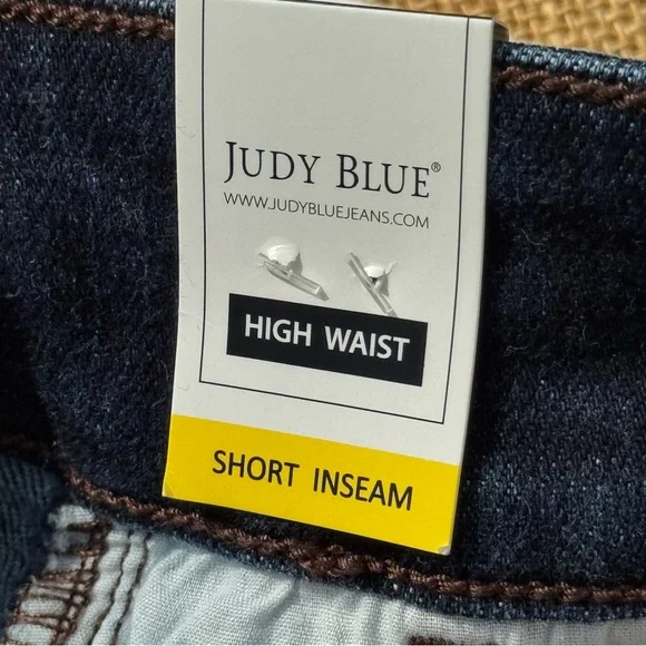 Judy Blue High Rise Wide-Leg Dark Blue Denim Jeans Size 7/28 - Picture 6 of 11